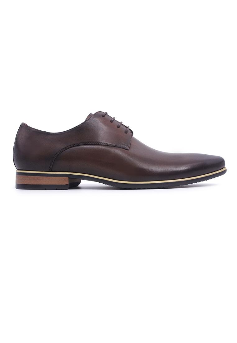Rad Russel Men's Leather Lace-Up Derby Brown Color