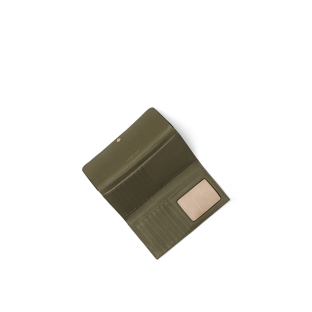 MICHAEL KORS WOMENS Large Pebbled Leather Tri-Fold Wallet