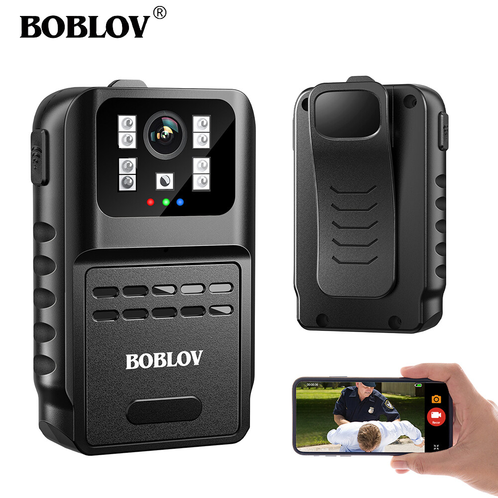 BOBLOV 880W WIFI Mini Body Worn Camera, 1080P IR Night Vision Pocket Camcorder APP Control Video Recorder Waterproof for Police Surveillance Security Guards