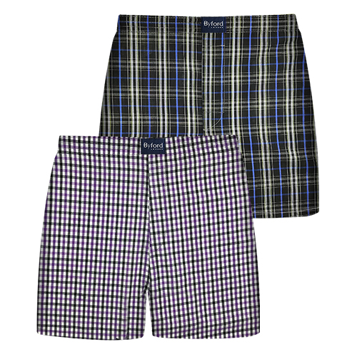 BYFORD 2PCS MEN WOVEN BOXER SHORTS | 100% COMBED COTTON | #277194