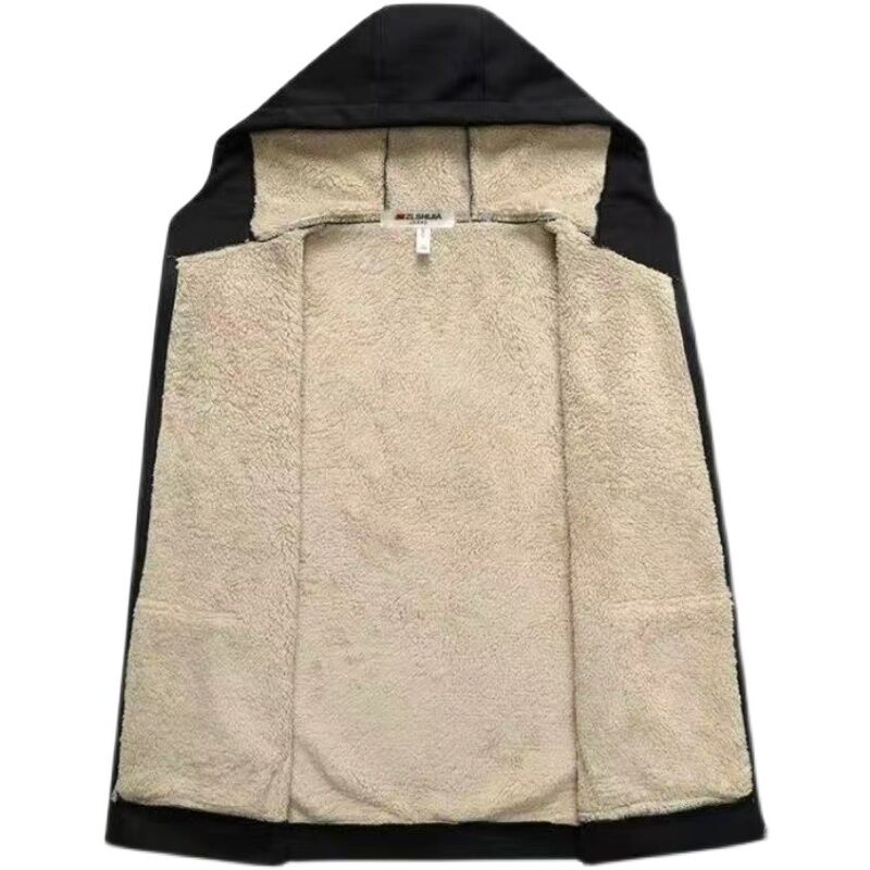 2022 Coat Fleece-Lined Thickened Berber Fleece Zipper Cardigan Cotton Sweater Autumn and Winter Solid Color Loose Large Size Hooded Suit