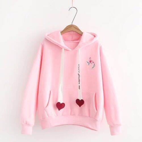 2022 New Autumn and Winter Korean Style Sweater Women's Hooded Fleece Padded Ins Loose Long Sleeve Coat Top Sweet