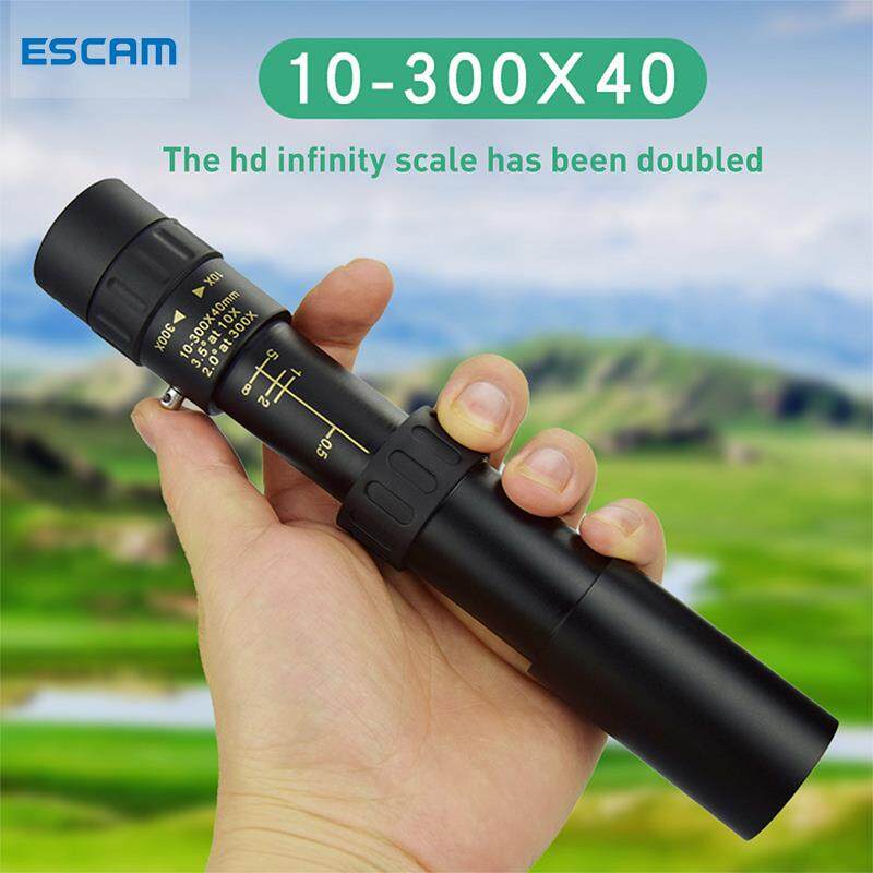 ESCAM Phone Telescope 10-300x40mm Monocular Telescope Long Range For Handphone Scope Super Telephoto Zoom Monocular Telescope with Tripod & Clip Telescope astronomical
